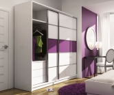 Zobrazit detail zboží: skříň Dubaj 226cm bílá/fialová (Skříně 220cm)