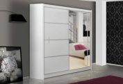 Zobrazit detail zboží: Šatní skříň Vista 180 cm bílá se zrcadlem | Posuvné dveře (Skříně 180cm)