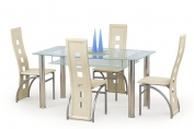 Zobrazit detail zboží: jídelní stůl Cristal mléčná 150cm (Jídelní stoly skleněné)