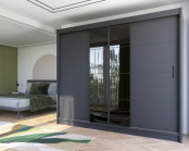 Zobrazit detail zboží: skříň Porto 2 250 grafit/ sklo grafit (Skříně 250cm)
