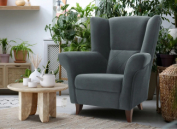 Zobrazit detail zboží: Křeslo ušák Keno šedé | Paros 06, pružiny Falista (Ušáky)