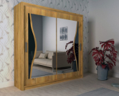 Zobrazit detail zboží: Šatní skříň Bambi 150 cm dub votan | Posuvné dveře (Skříně 150cm)