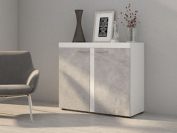 Zobrazit detail zboží: komoda Robben 2D bílá/ beton (Komody z lamina)