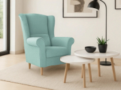 Zobrazit detail zboží: Křeslo ušák Lot mentolové | Avra 11, pružiny Falista (Ušáky)