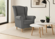 Zobrazit detail zboží: Křeslo ušák Lot tmavě šedé | Avra 17, pružiny Falista (Ušáky)
