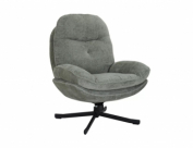 Křeslo Harper – otočné 360° / olivová látka / černý kov