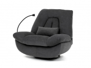 Polohovací křeslo TV-7081 GREY2 – šedá látka, 2 motory, otočné