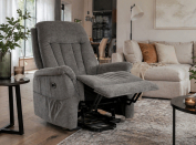 Polohovací křeslo TV-Q8575 GREY2 | Elektrické ovládání, otočné, šedé