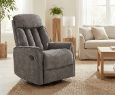 Zobrazit detail zboží: Polohovací křeslo TV-H9327 GREY2 | Otočné 360°, houpací, šedá látka (Křesla polohovací a masážní)
