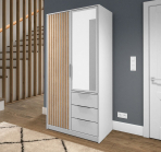 Zobrazit detail zboží: Šatní skříň Bali Lux D2 100 cm bílá se zrcadlem | Dvoudveřová (Skříně do 100cm)
