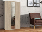 Zobrazit detail zboží: Šatní skříň Bole 120 cm 3D dub sonoma | Třídveřová s otočnými dveřmi (Skříně 120cm)